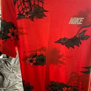 Nike Red Floral Print Tee